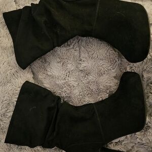 Madeline Black Suede Ankle Boots